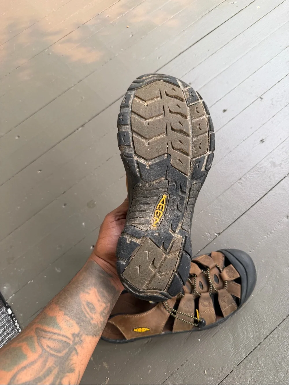 Keen men hiking